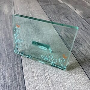 Sicura Italian Designs Glass Picture Frame Green Bird Scrollwork 4x6 Landscape
